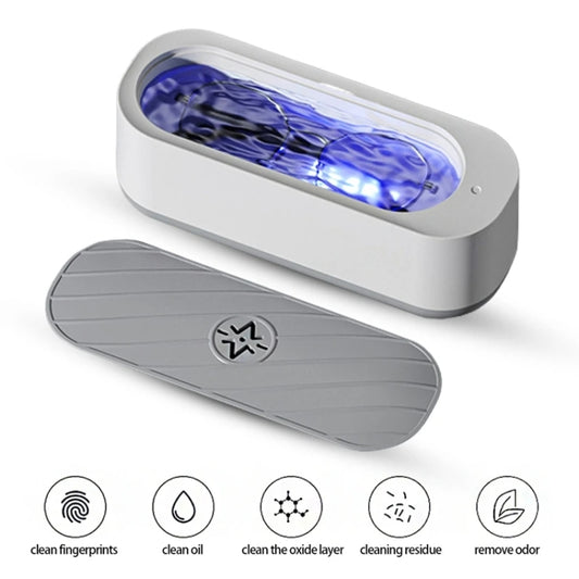 Multifunctional Ultrasonic Cleaner Jewelry Glasses Lenses Cleaning Machine, Spec: Rechargeable With Purple Light by bashfashion