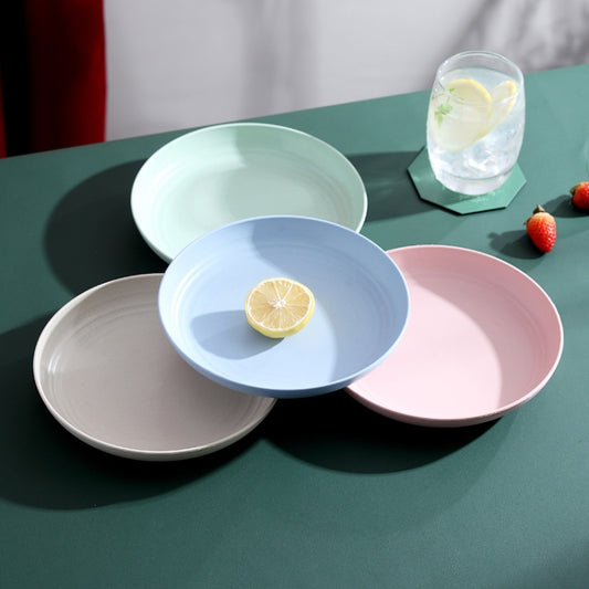 10 inch Wheat Straw Plastic Disk Round House Disk Fruit Plate(Green) by bashfashion