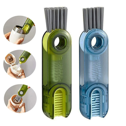 3 In 1 U shaped Cup Lid Cleaning Brush Water Bottle Cover Groove Cleaner(Gray) by bashfashion