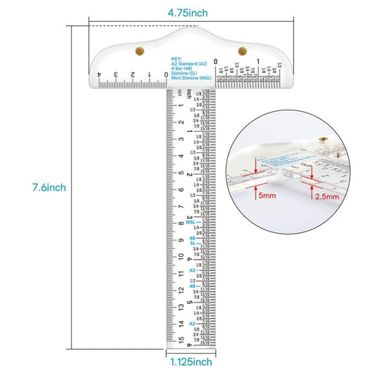 Plastic T-Square Ruler Learning Stationery Ruler(Transparent) by bashfashion