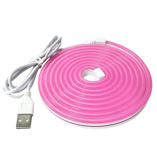 2m 5V LED Light Strip USB Flexible Neon Silicone Soft Strips Set(Pink) by bashfashion