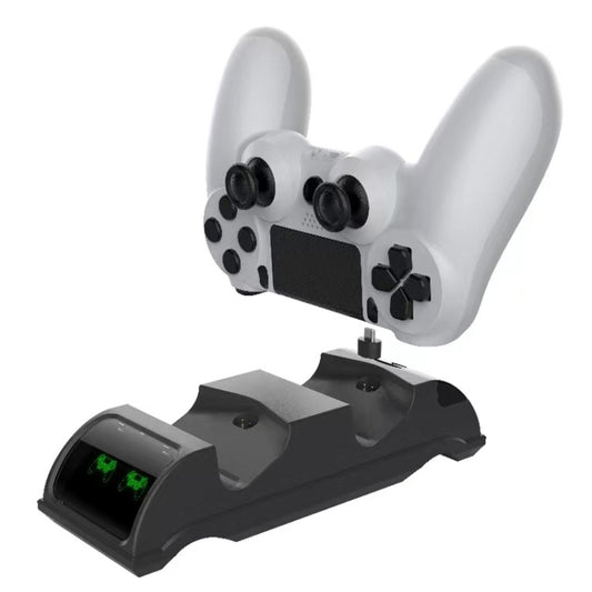 For PS4 Slim / Pro Gamepad Docking Charger Controller Dual Charger With Display Lights(Black) by bashfashion