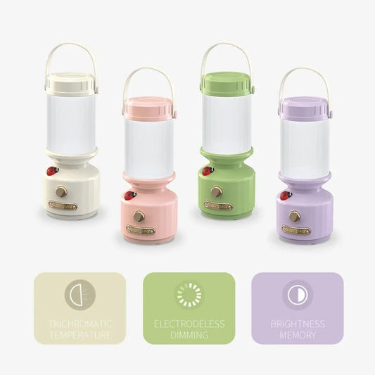 Tripolar Dimmable LED Bedside Night Light Camping Decorative Ambient Light(Pink) by bashfashion