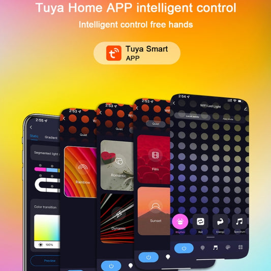 4pcs+3 Corners WiFi 12V RGBIC Splicing Wall Light Intelligent Remote Control Indoor Decorative Ambient Lights(EU Plug) by bashfashion