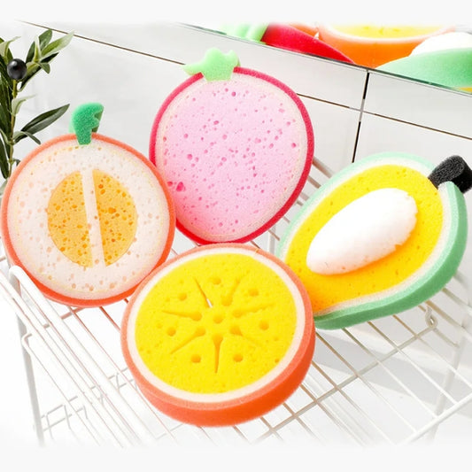 Fruit Model Thickened Sponge Dishcloth Rag Dish Towel, Style: Cantaloupe by bashfashion
