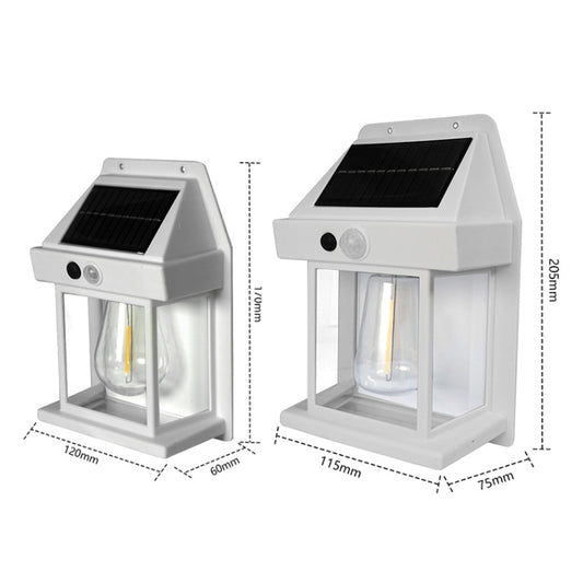 Solar Outdoor Tungsten Wall Light 3 Modes Body Sensing Waterproof Garden Villa Night Light, Spec: Regular Black by bashfashion