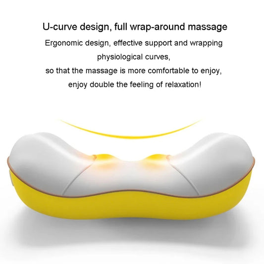 Waist And Back Massager Lumbar Vertebra Car Neck Massage Pillow, Specification: Charging Model Yellow by bashfashion