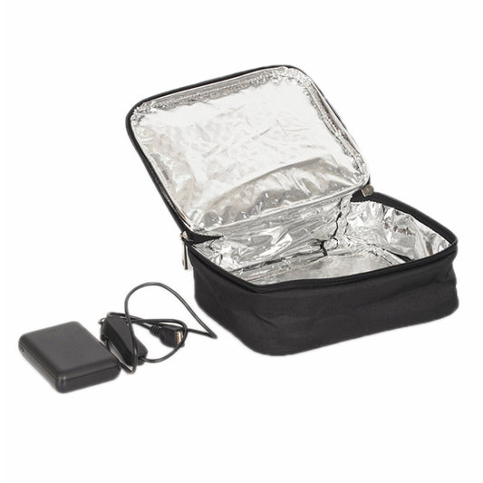 USB Heated Lunch Box Bag Outdoor Bento Thermal Bag(Black) by bashfashion