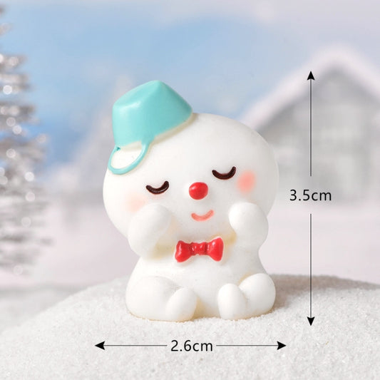 3pcs Christmas Lovely Micro Landscape Snow Ornament Decorative Accessories, Style: No.5 Shy Snowman by bashfashion