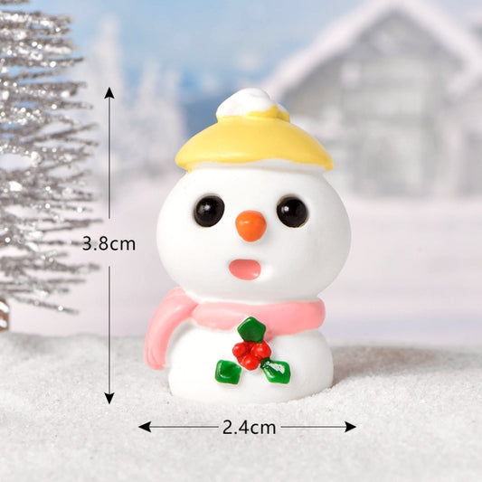 3pcs Christmas Lovely Micro Landscape Snow Ornament Decorative Accessories, Style: No.7 Big Eye Snowman Yellow by bashfashion