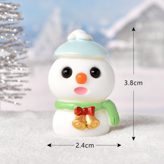 3pcs Christmas Lovely Micro Landscape Snow Ornament Decorative Accessories, Style: No.8 Big Eye Snowman Blue by bashfashion
