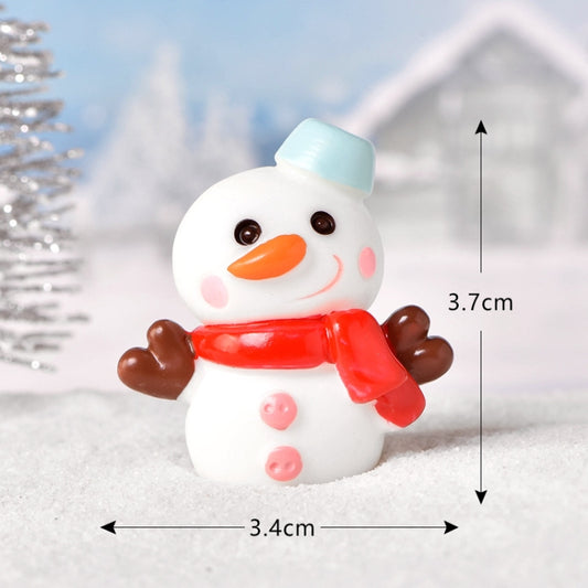 3pcs Christmas Lovely Micro Landscape Snow Ornament Decorative Accessories, Style: No.9 Long Nose Snowman Blue by bashfashion