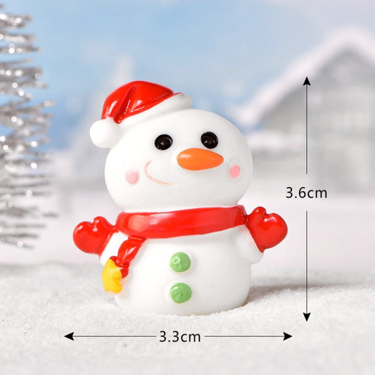 3pcs Christmas Lovely Micro Landscape Snow Ornament Decorative Accessories, Style: No.10 Long Nose Snowman Red by bashfashion