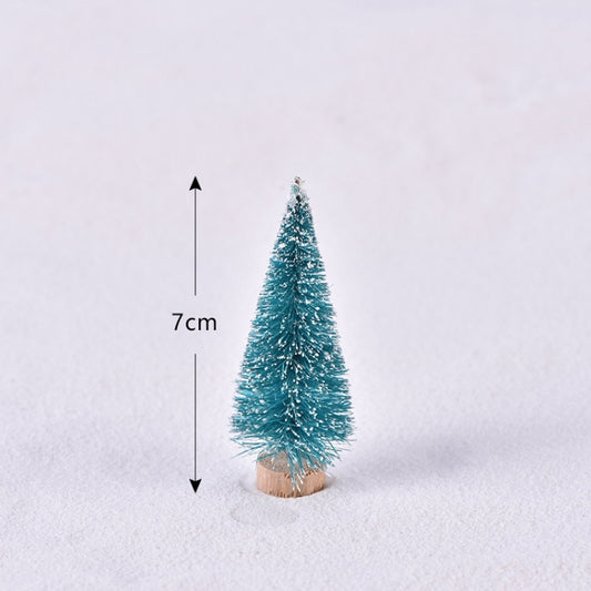 4pcs Christmas Tree Micro Landscape Accessories PVC Home Decoration Ornaments, Size: 7cm Wood-bottom Blue by bashfashion
