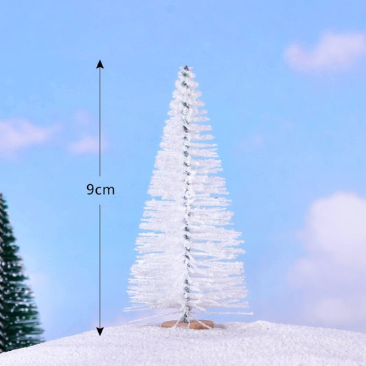4pcs Christmas Tree Micro Landscape Accessories PVC Home Decoration Ornaments, Size: 9cm Shining White by bashfashion