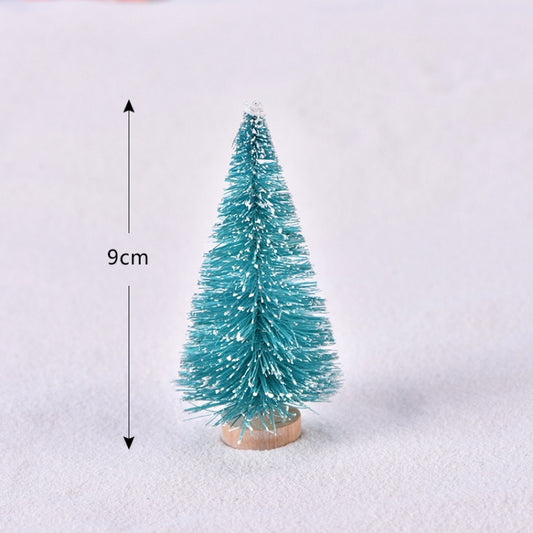 4pcs Christmas Tree Micro Landscape Accessories PVC Home Decoration Ornaments, Size: 9cm Wood-bottom Blue by bashfashion