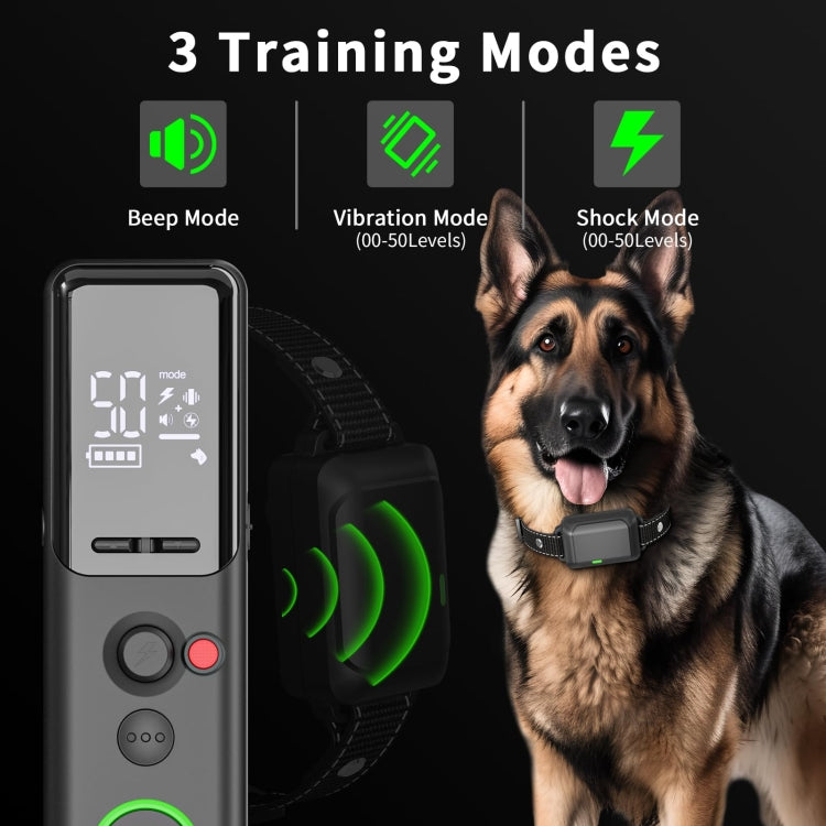 Ordinary Screen Remote Control Pet Electric Shock Circular Dog Trainer(Black) by bashfashion
