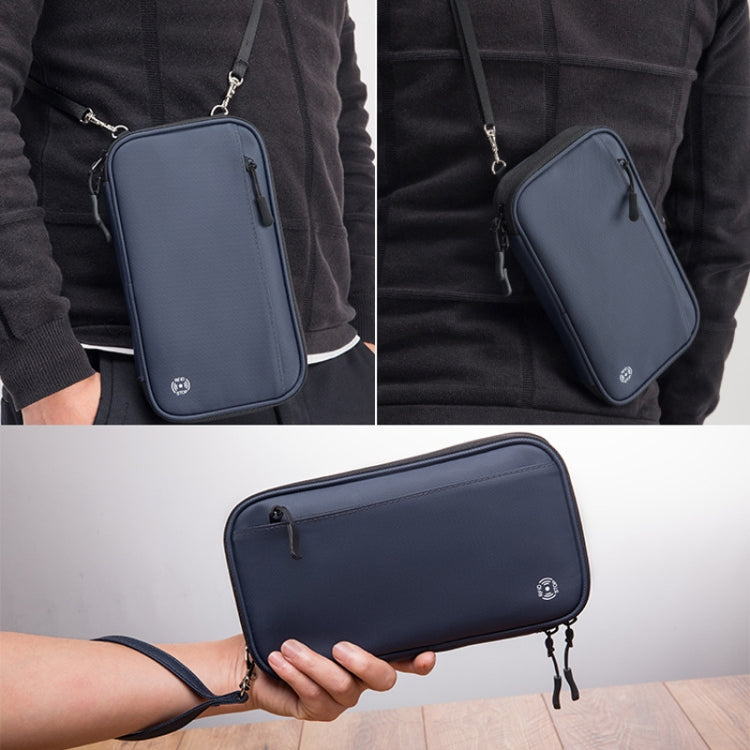 Travel Handheld ID Bag RFID Waterproof Multi-Card Neck Passport Case(Black) by bashfashion