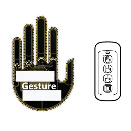 Vehicle-Mounted Multifunctional Warning Anti-Rear Collision Gesture Light(Womens Black) by bashfashion