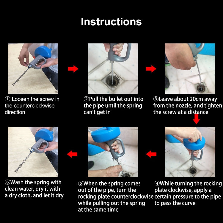 Steel Pipe Sewer Toilet Kitchen Sink Dredging Tool, Size:5m by bashfashion