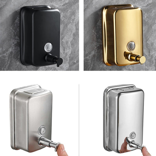 304 Stainless Steel Bathroom Soap Dispenser Simple Hotel Home Wall Mounted Manual Shower Fluid Bottle, Capacity: 800ml Chrome by bashfashion