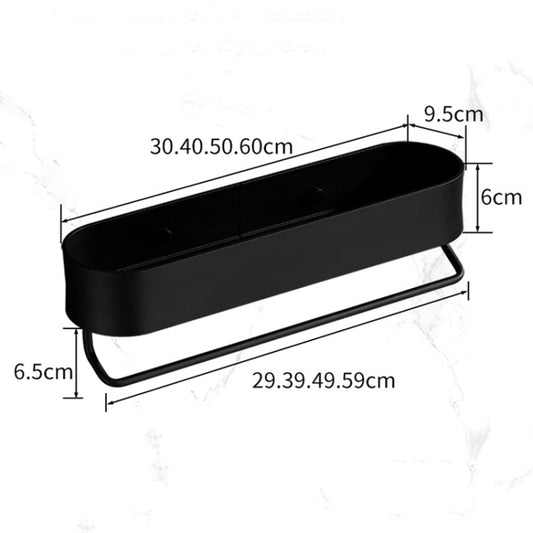 Toilet Shelf No-Punch Bathroom Storage Rack, Specification: 40cm Black by bashfashion