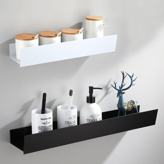 No-Punch Bathroom Shelf Washstand Convenient Storage Rack, Specification: 30cm White Paint by bashfashion