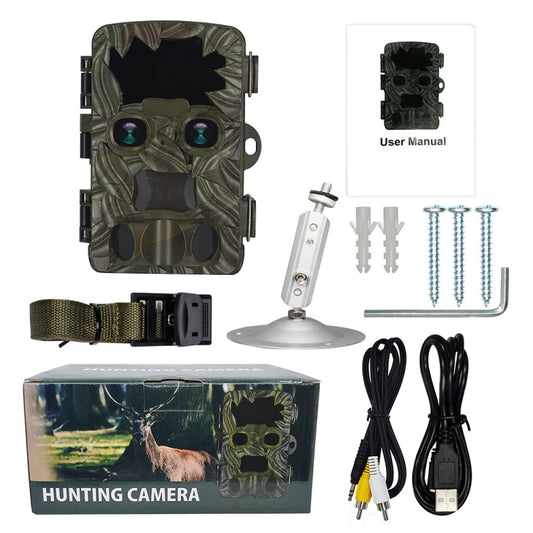H8201 4K Dual Lens Infrared Camera 32MP HD Night Vision Monitoring Animal Field Outdoor Camera(Camouflage) by bashfashion