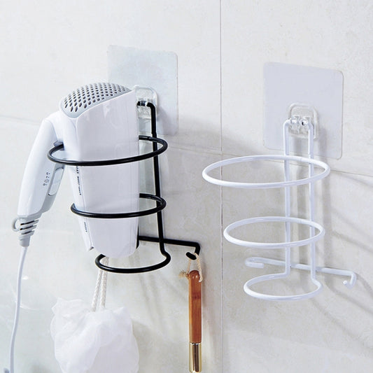 No-Punch Wall Mount Hair Dryer Bracket Bathroom Shelf(White) by bashfashion
