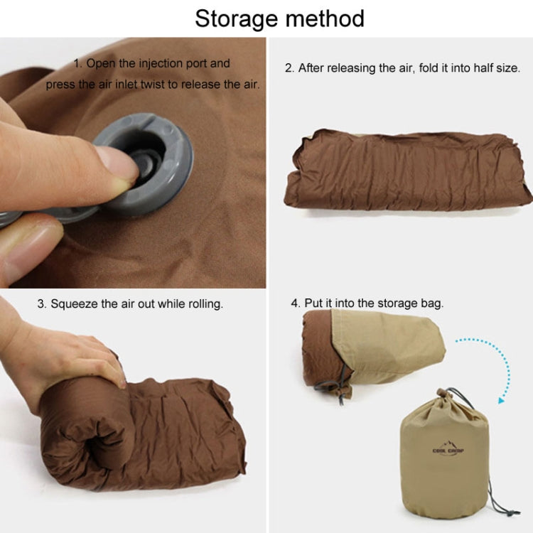 COOL CAMP CF-1111 Outdoor Automatic Inflatable Pillow Portable Travel Camping Tent Nap Sponge Pillow(Khaki) by COOL CAMP