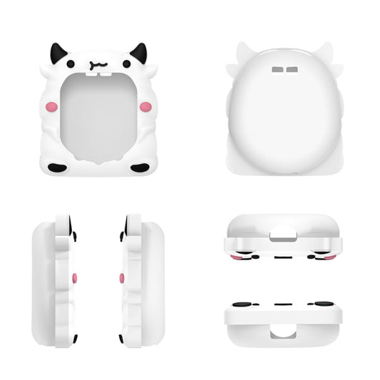 For Tamagotchi Uni (2023) Pet Game Console Silicone Protective Case(White Cow) by bashfashion