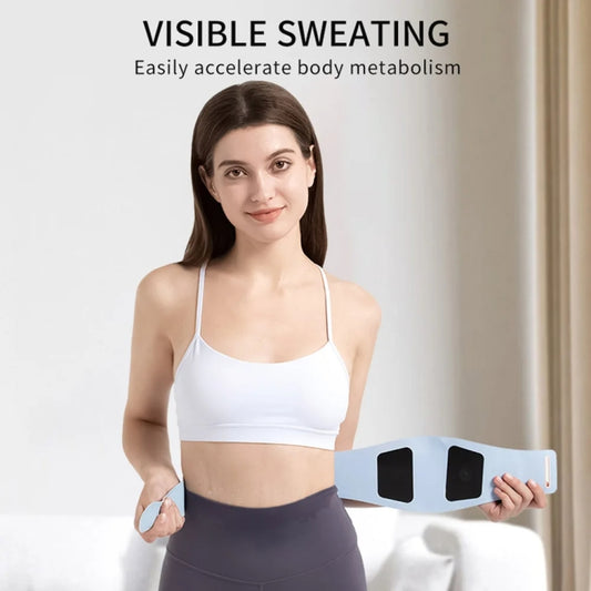 EMS Abdominal Fitness Device Slimming Waist Period Pain Relieve Massager(Lake Blue) by bashfashion