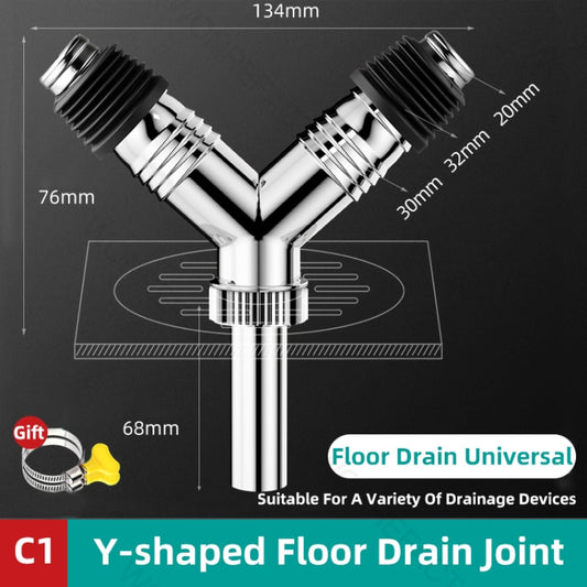 Y-shape Washing Machine Floor Drain Joint Pipe Connector, Spec: C1 by bashfashion
