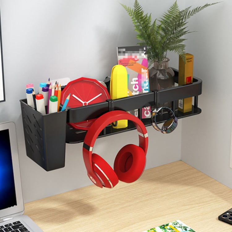 Wall-mounted Kitchen and Bathroom Storage Rack with 4 Hooks, Spec: Only Shelf by bashfashion