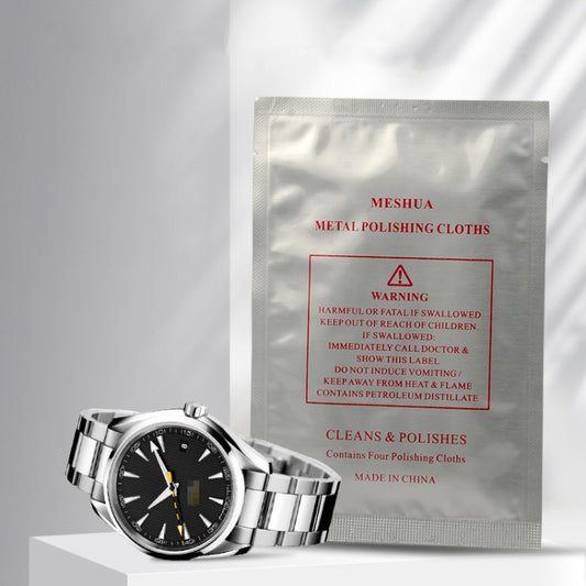 4pcs /Pack MESHUA Polishing Cloths For Watches, Fine Metals, Jewelry Cleaner And Tarnish Remover(White) by bashfashion