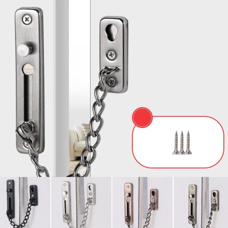With Insurance Door Buckle Security Chain Anti-burglary Door Chain Latch Household Door Inside Reverse Lock Anti-burglary Buckle, Color: Red Bronze by bashfashion