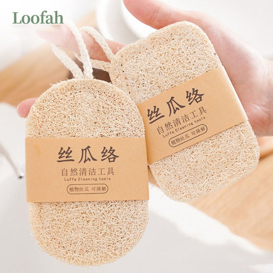Natural Loofah Dishwashing Brush Dishwashing Tool Loofah Rag Brush, Style: Soft Square(Cowhide Paper) by bashfashion