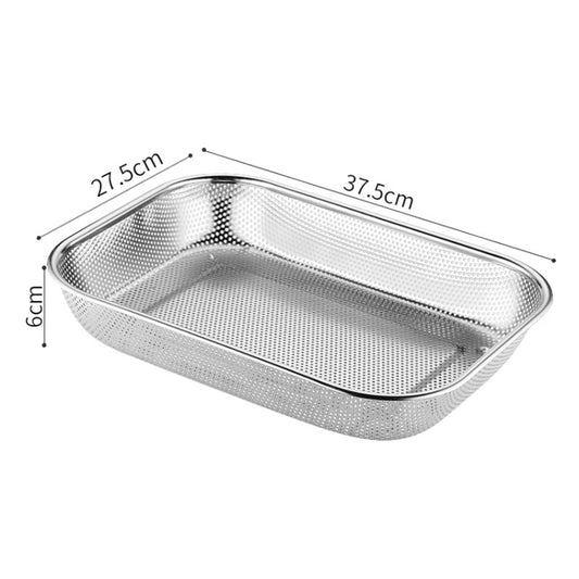 Kitchen Sterilization Cabinet Cutlery Organizer Household Stainless Steel Drainage Tray, Model: Perforated Rectangular Basket Extra Large by bashfashion