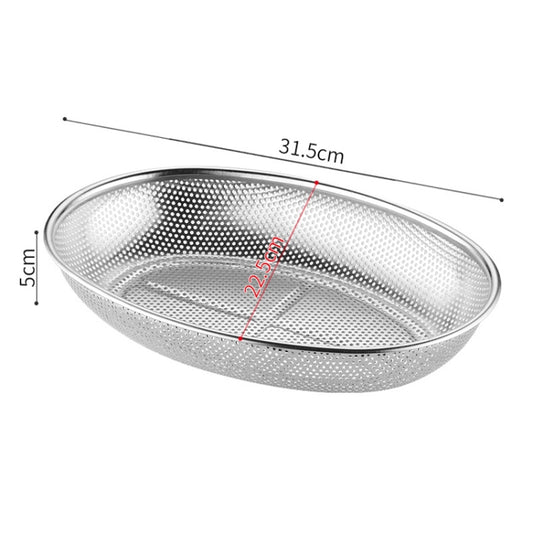 Kitchen Sterilization Cabinet Cutlery Organizer Household Stainless Steel Drainage Tray, Model: Perforated Oval Basket by bashfashion