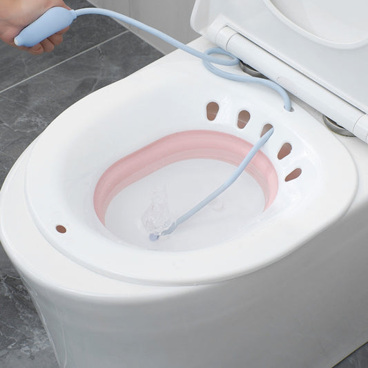 Foldable Bidet Squat-free Maternity Bathtub After Anal Surgery Care Basin With Flusher(Pink) by bashfashion
