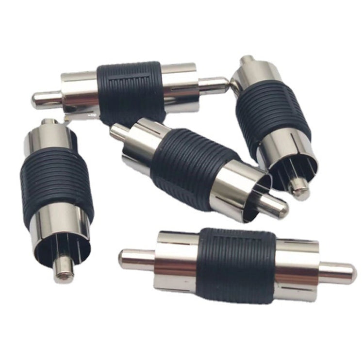 10pcs RCA Lotus Head Straight-through Male Monitoring Audio Adapter AV Butt Joint(Male to Male) by bashfashion