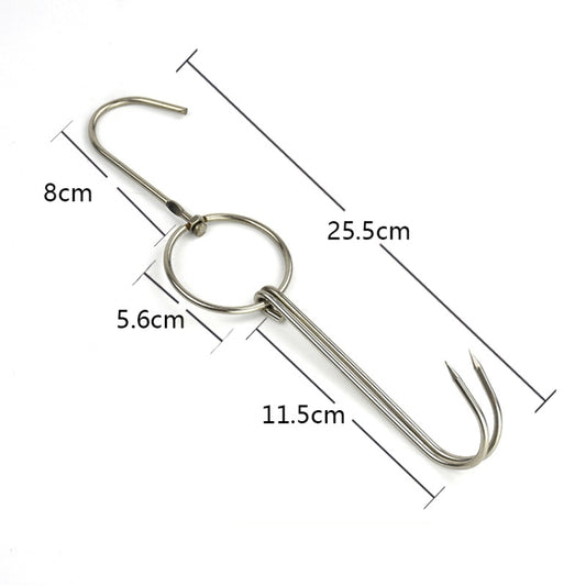 Stainless Steel Double Ring Duck Cooker Hanger Outdoor Barbecue Hanging Hook Stand, Specs: 3 Centi Small Wax Ring 24.5cm by bashfashion