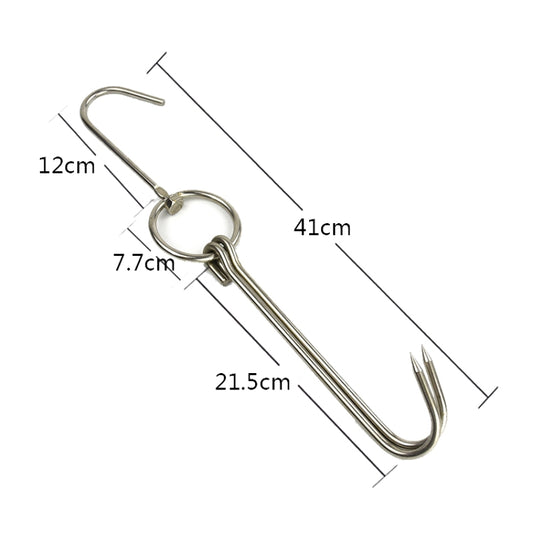 Stainless Steel Double Ring Duck Cooker Hanger Outdoor Barbecue Hanging Hook Stand, Specs: 6 Centi 9 Inch Wax Ring 40cm by bashfashion
