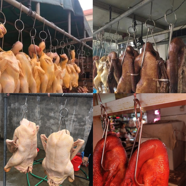 Stainless Steel Double Ring Duck Cooker Hanger Outdoor Barbecue Hanging Hook Stand, Specs: 6 Centi 9 Inch Wax Ring 40cm by bashfashion