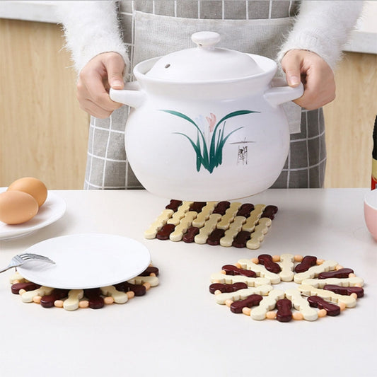 Bamboo Dining Table Insulation Pad Heatproof Coasters Anti-Scald Pot Mat(16.5cm Round) by bashfashion