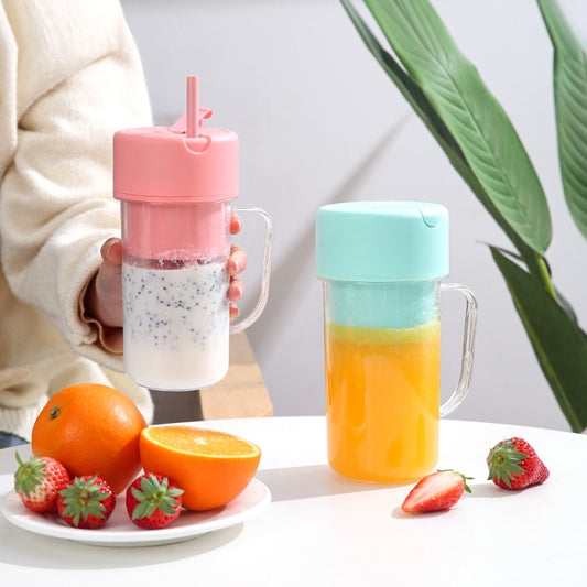 420ml 6 Blades Straw Juice Cup USB Charging Portable Fruit Juicer Smoothie Maker(Green) by bashfashion