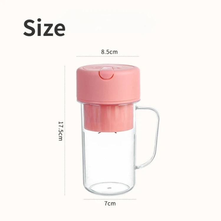 420ml 6 Blades Straw Juice Cup USB Charging Portable Fruit Juicer Smoothie Maker(Pink) by bashfashion
