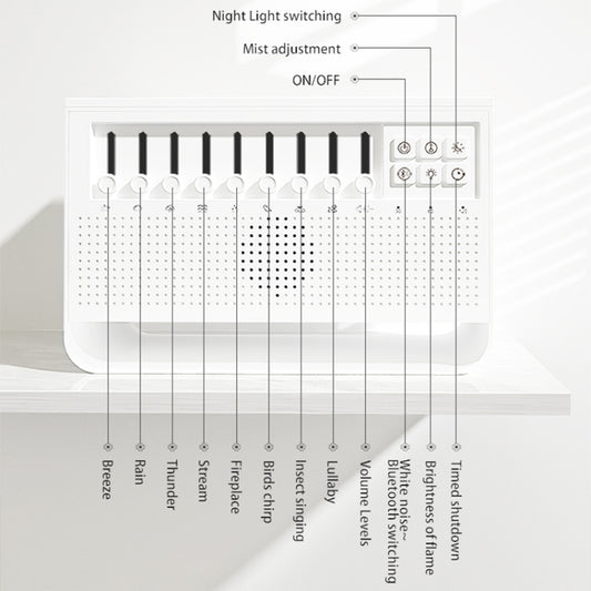 C221 Bluetooth White Noise Flame Aromatherapy Machine Home Desktop Humidifier(English Version) by bashfashion