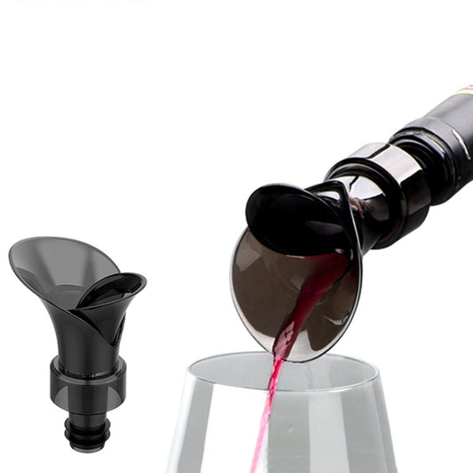 2-in-1 Red Wine Cacuum Stopper Wine Pourer Quick Sobering Device(Black Petal Type) by bashfashion