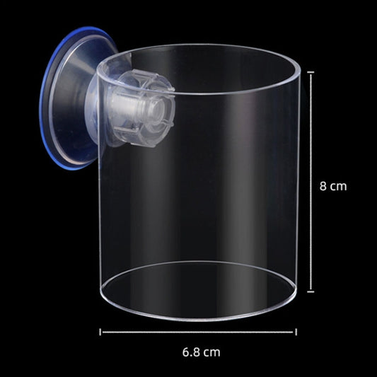 Acrylic Transparent Feeding Ring Fish Tank Feeder Floating Fixed Fish Feeder, Specification: Large Cylinder by bashfashion